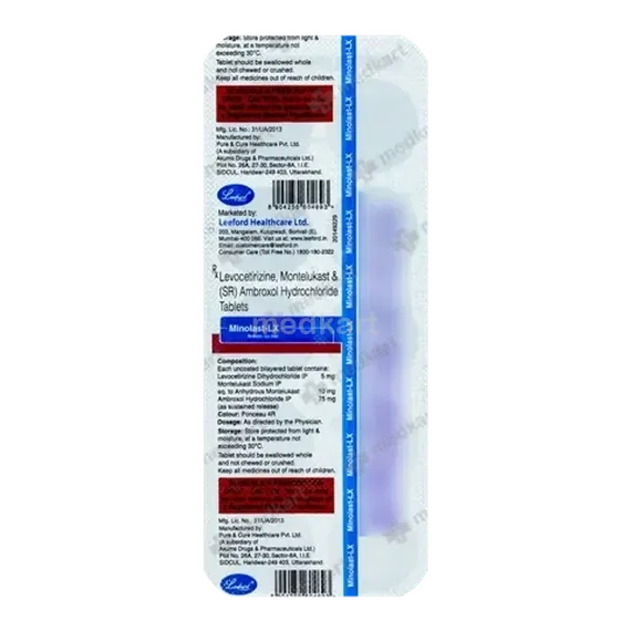 minolast lx tablet 10's